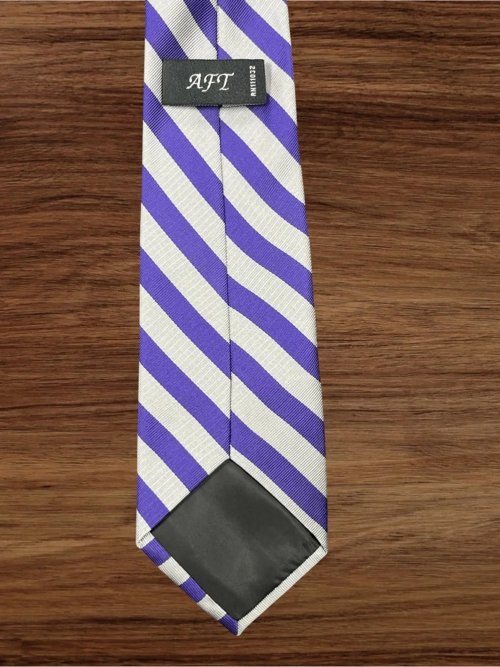 AFT Purple/Silver Striped Tie. 54.5”